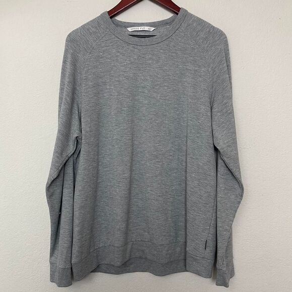 Free Fly Men’s Bamboo Lightweight Fleece Crew Heather Gray Size Large - Picture 2 of 7